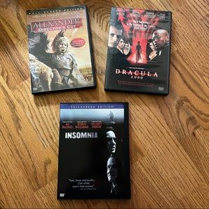 EUC Set of 3 Thriller & Historical DVDs (Dracula 2000/Insomnia/Alexander)